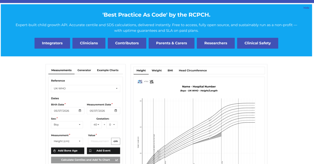 RCPCHGrowth library - RCPCH Digital Growth Charts